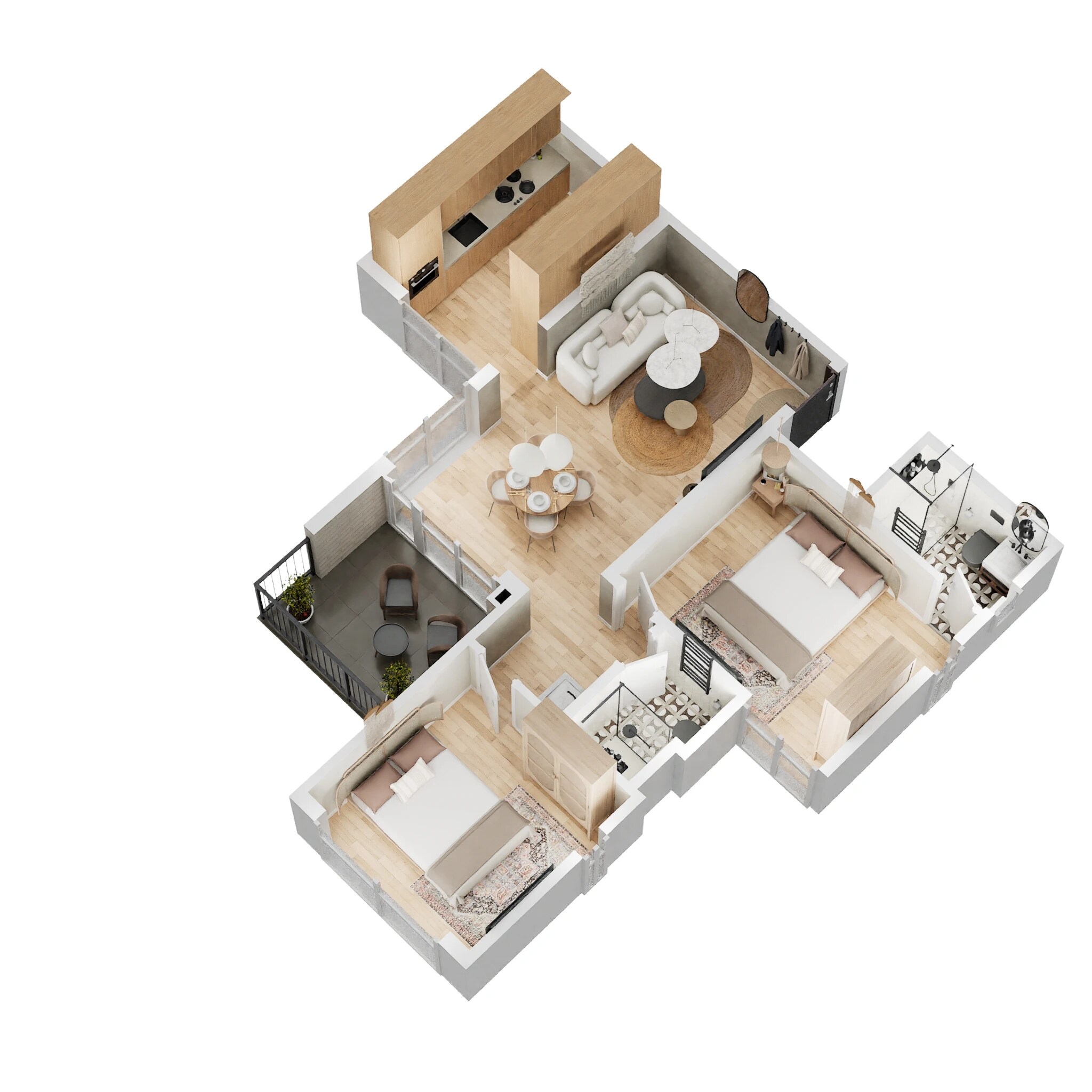 Floor plan of 2 BHK 442 Sq. Ft. Apartment in Rama Metro Life, Pune