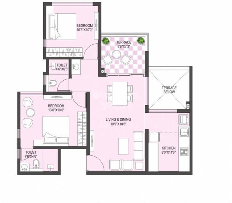 Other, rama-metro-life 2 Bedroom 700 Sq.Ft. Apartment In Tathawade Pune 8867982
