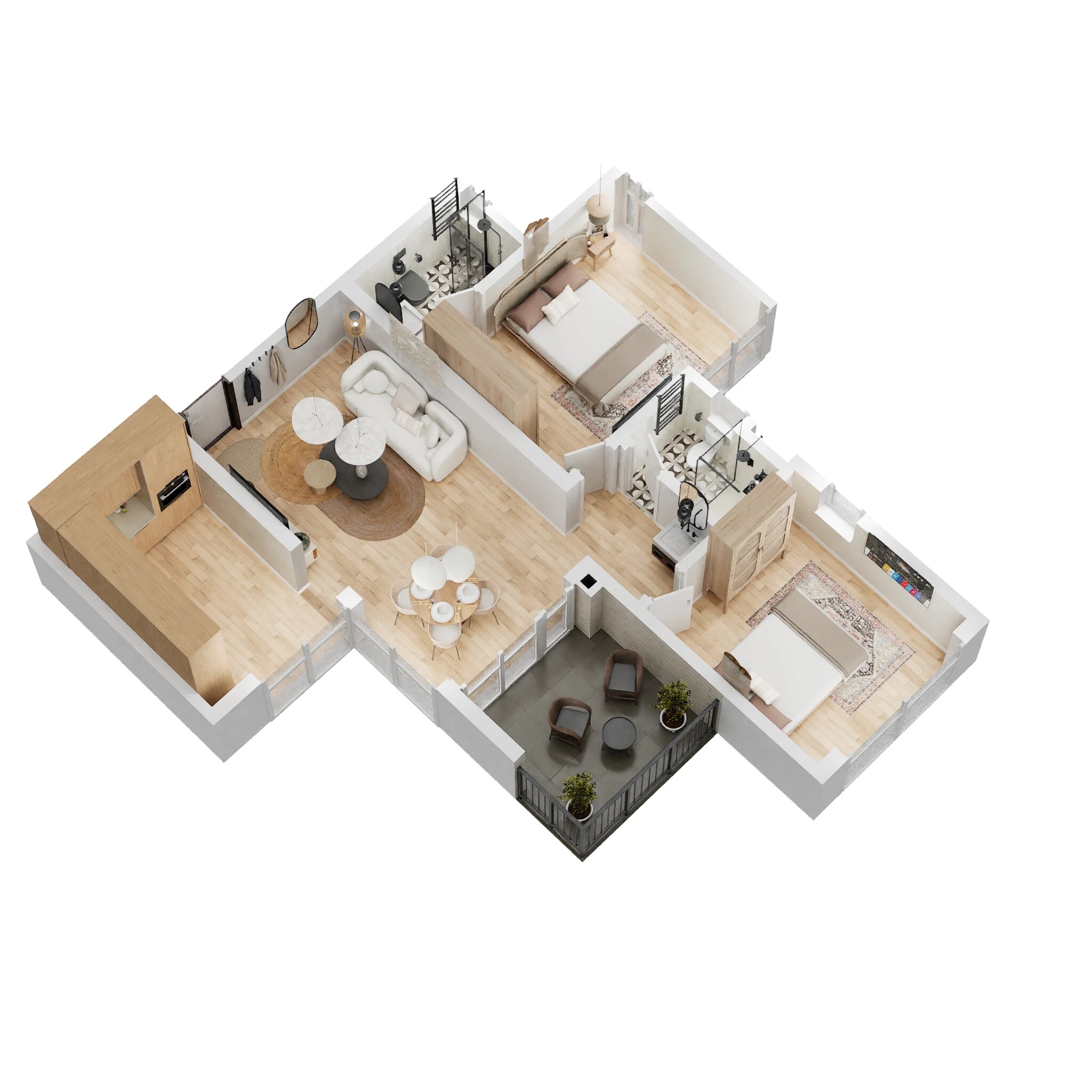 Floor plan of 2 BHK 600 Sq. Ft. Apartment in Rama Metro Life, Pune