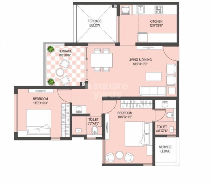 Other, rama-metro-life 2 Bedroom 700 Sq.Ft. Apartment In Tathawade Pune 8664544