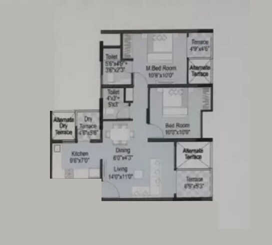 2 BHK 489 Sq. Ft. Apartment