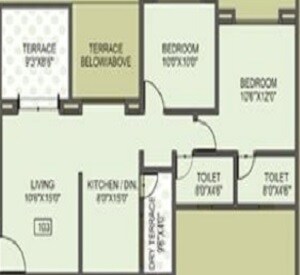 2 BHK 924 Sq. Ft. Apartment