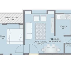 1 BHK 423 Sq. Ft. Apartment in Raman Vara