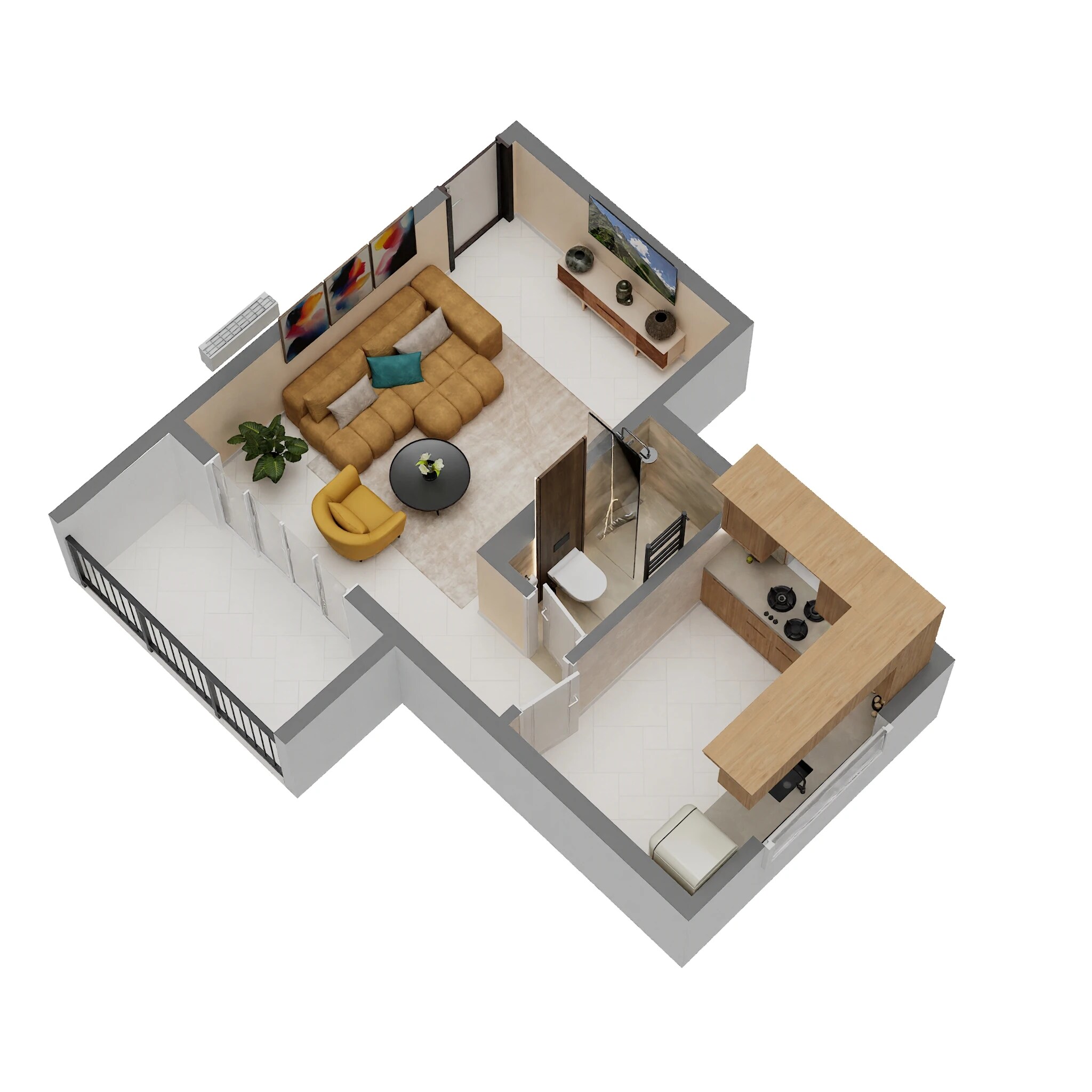 Floor plan of 401 Sq. Ft. Studio in Ranjekar Rakhi, Pune