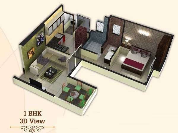 1 BHK 375 Sq. Ft. Apartment in Ratnadeep Abhiman Shri