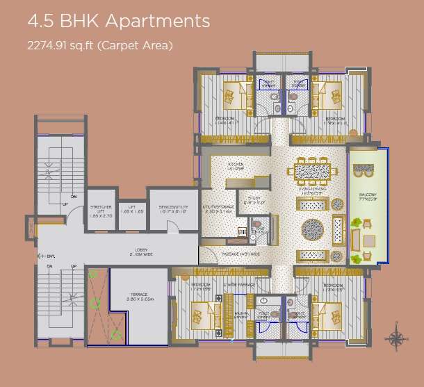 4 BHK 2275 Sq. Ft. Apartment in Ravetkar Astrea
