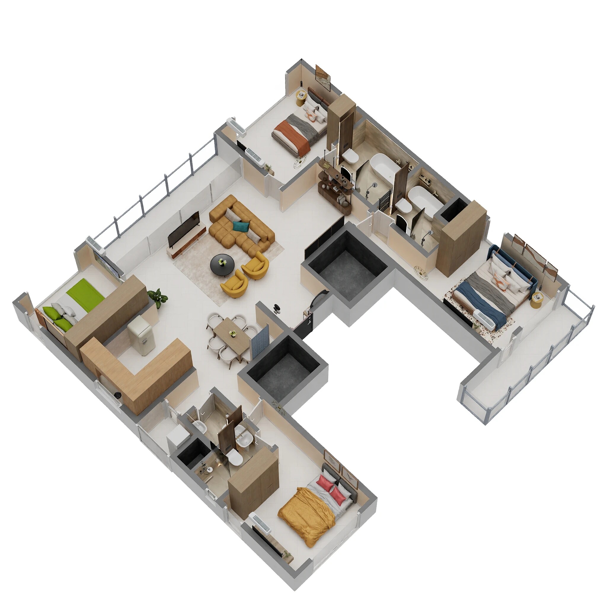 4 BHK 1700 Sq. Ft. Apartment