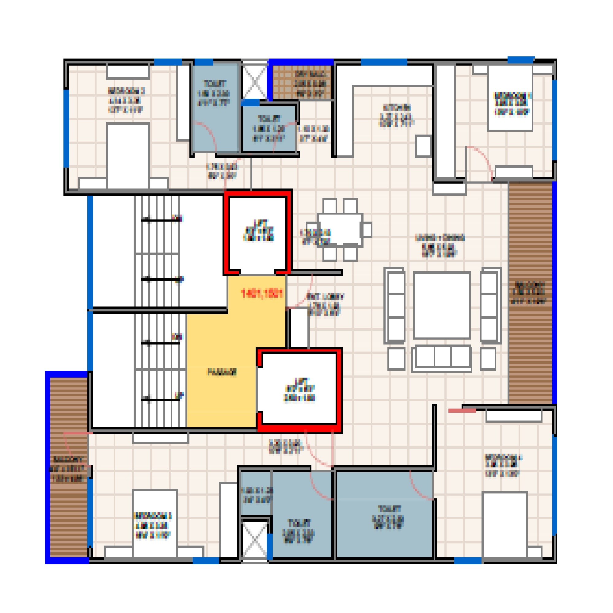 4 BHK 1700 Sq. Ft. Apartment