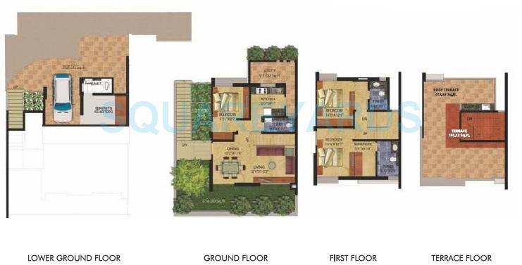 Floor plan of 3 BHK 3500 Sq. Ft. Villa in Raviraj Pratiksha Villas, Pune