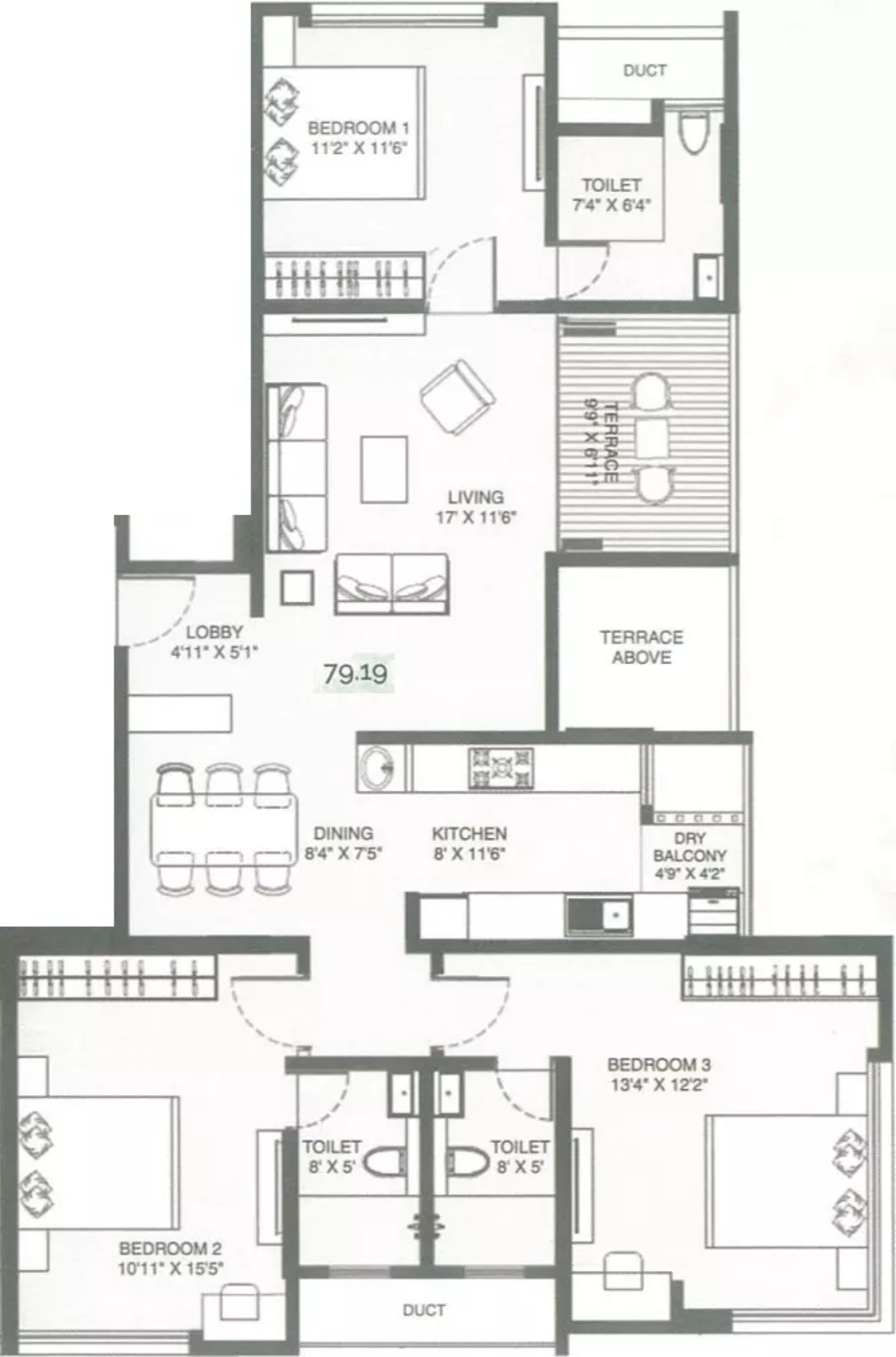 raviraj the secret garden apartment 3bhk 837sqft 1