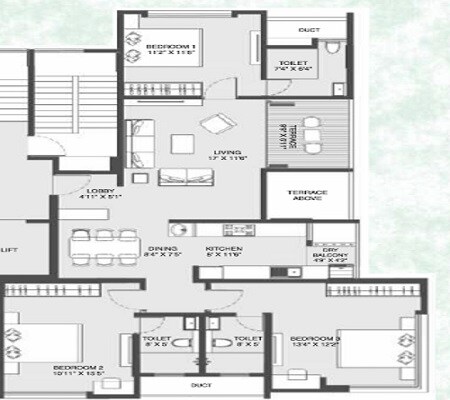 Other, raviraj-the-secret-garden 3 Bedroom 1500 Sq.Ft. Apartment In Sopan Baug Pune 7383410
