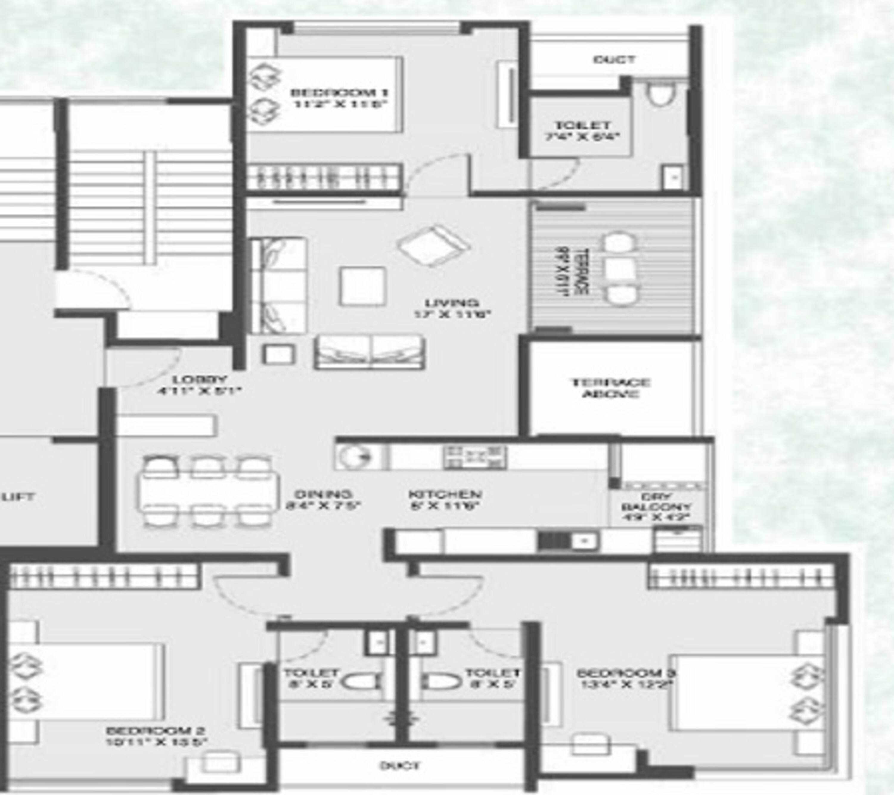 raviraj the secret garden apartment 3bhk 852sqft 1
