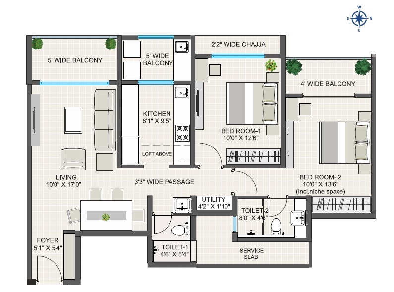 2 BHK 857 Sq. Ft. Apartment in Regency Astra