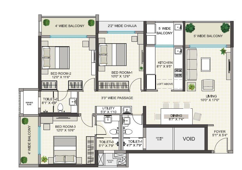 Other, regency-astra 3 Bedroom 1240 Sq.Ft. Apartment In Baner Pune 9039803