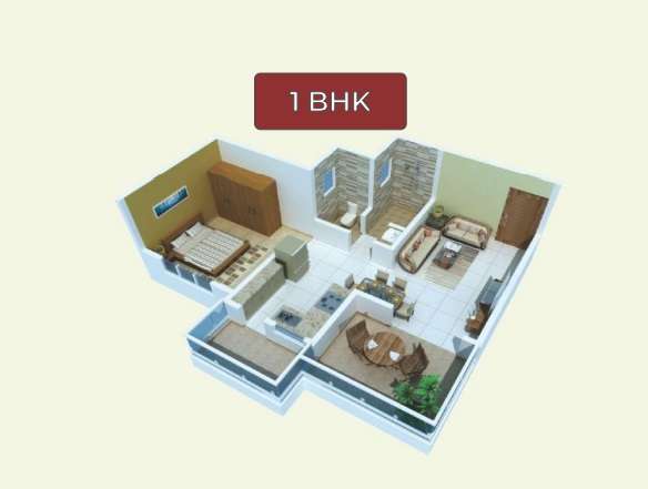 1 BHK 515 Sq. Ft. Apartment in Renuka Gulmohar C Building CHS