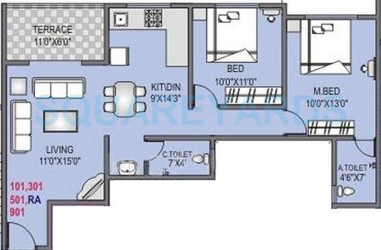 RK Lunkad Aromatic Wind 2 BHK Layout