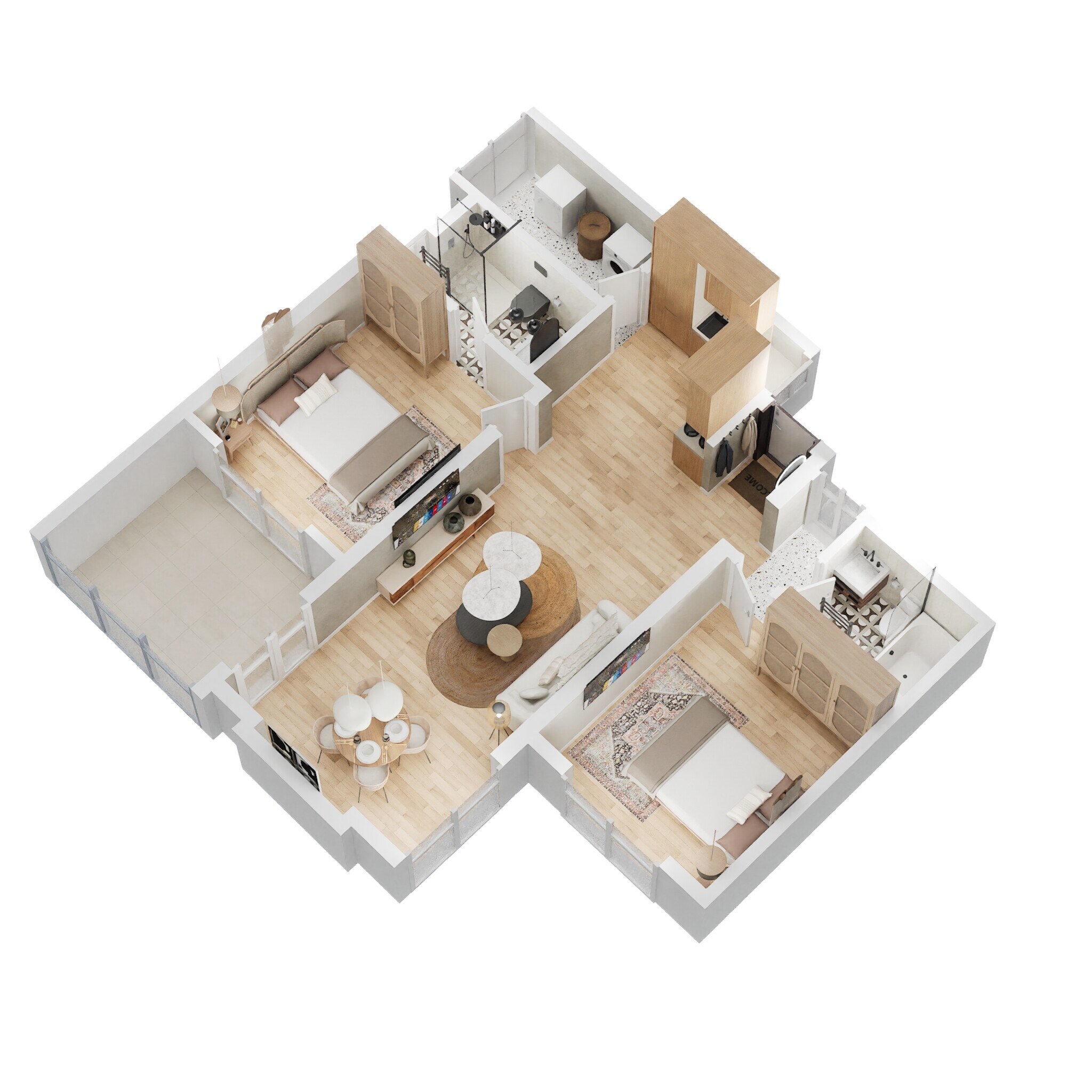 2 BHK 800 Sq. Ft. Apartment