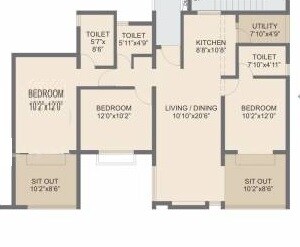  2 BHK Apartment at Rohan Abhilasha, Wagholi – for Rent