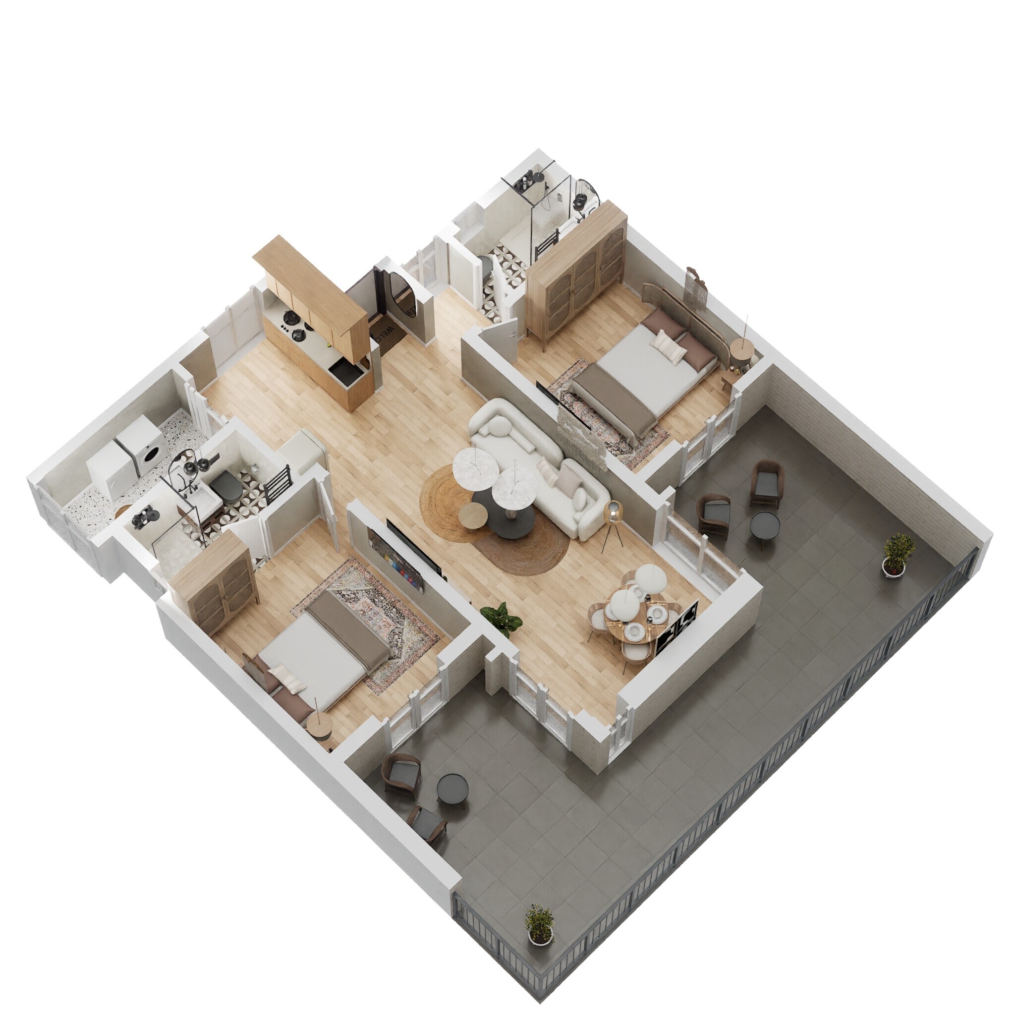 2 BHK 771 Sq. Ft. Apartment