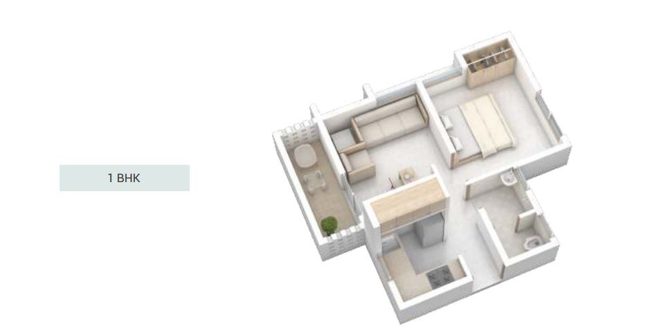 1 BHK 350 Sq. Ft. Apartment