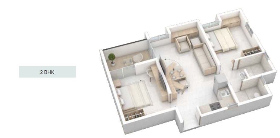 2 BHK 500 Sq. Ft. Apartment