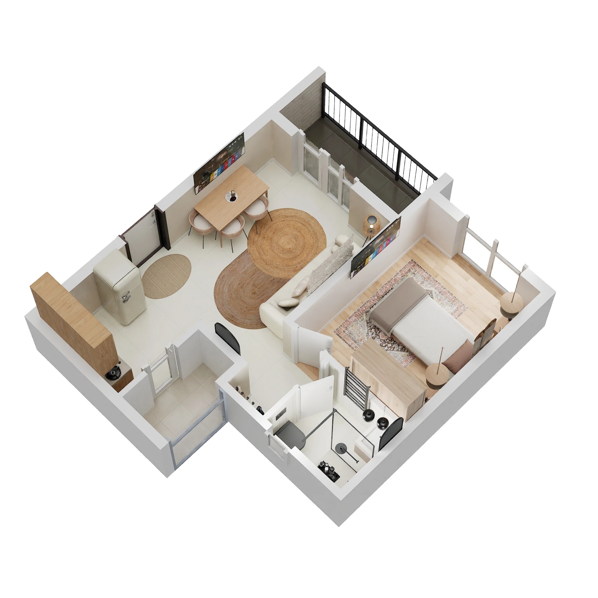Floor plan of 1 BHK 262 Sq. Ft. Apartment in Rohan Ananta, Pune