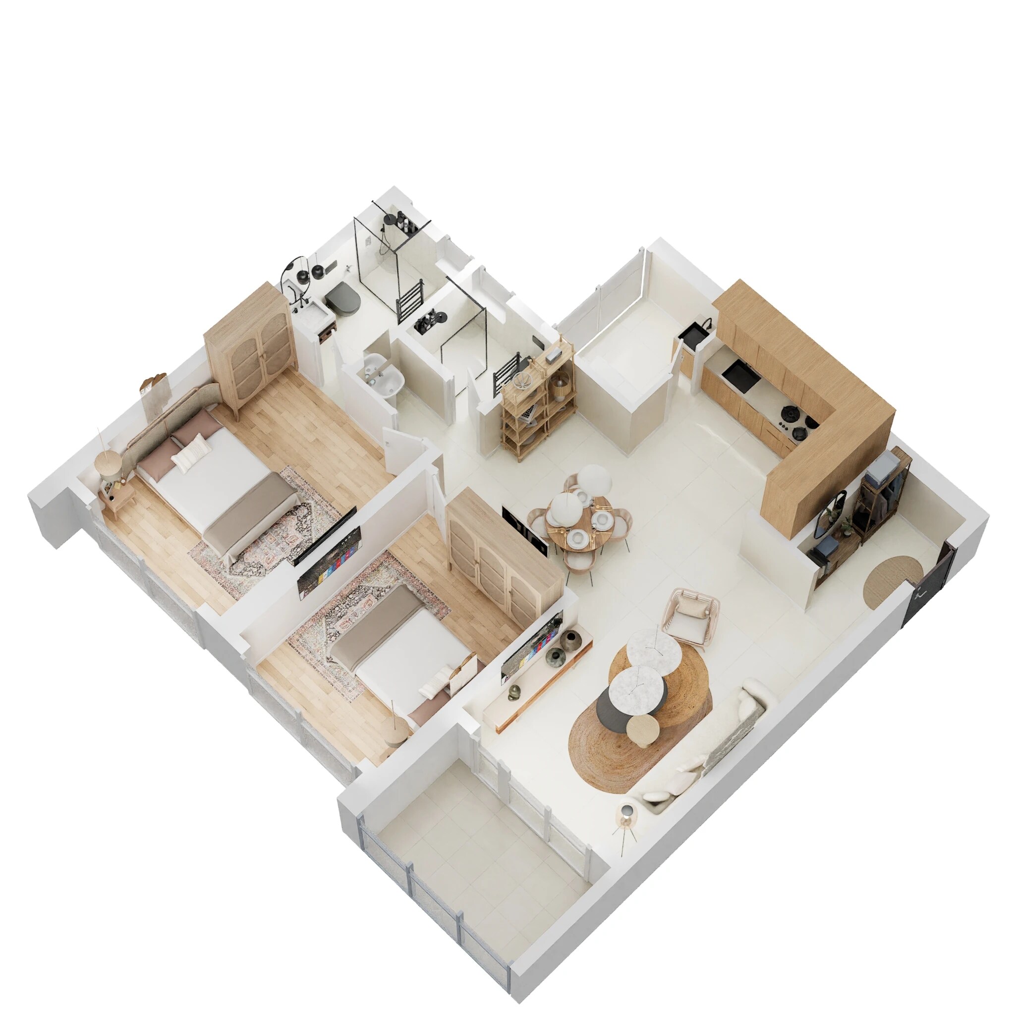 2 BHK 890 Sq. Ft. Apartment