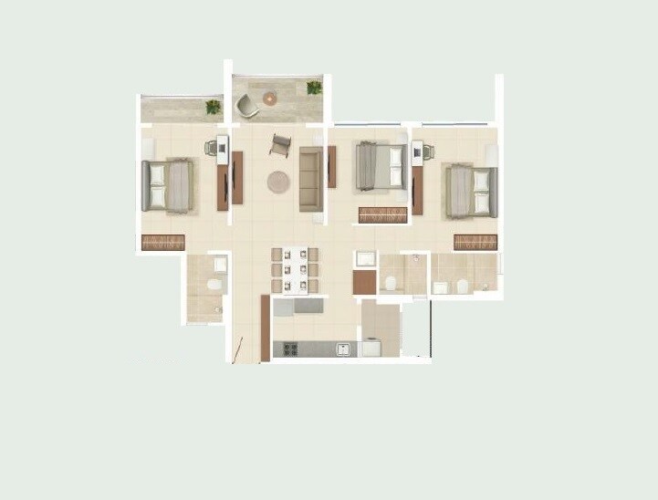 3 BHK 1098 Sq. Ft. Apartment