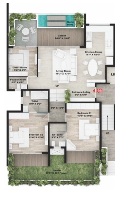 3 BHK 1258 Sq. Ft. Apartment