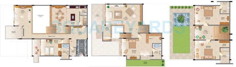 Floor plan of 4 BHK 5100 Sq. Ft. Villa in Rohan Madhuban, Pune