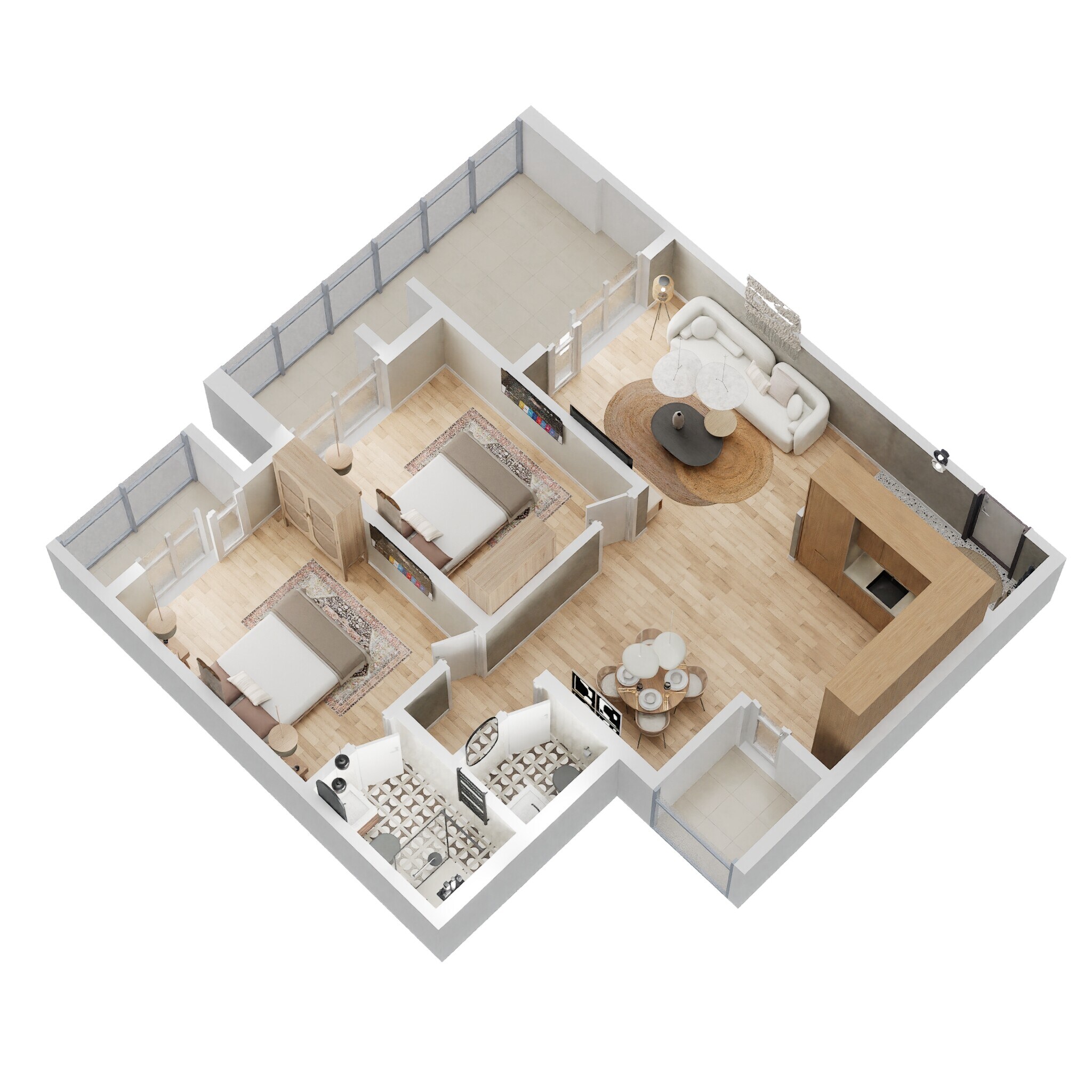 2 BHK 860 Sq. Ft. Apartment