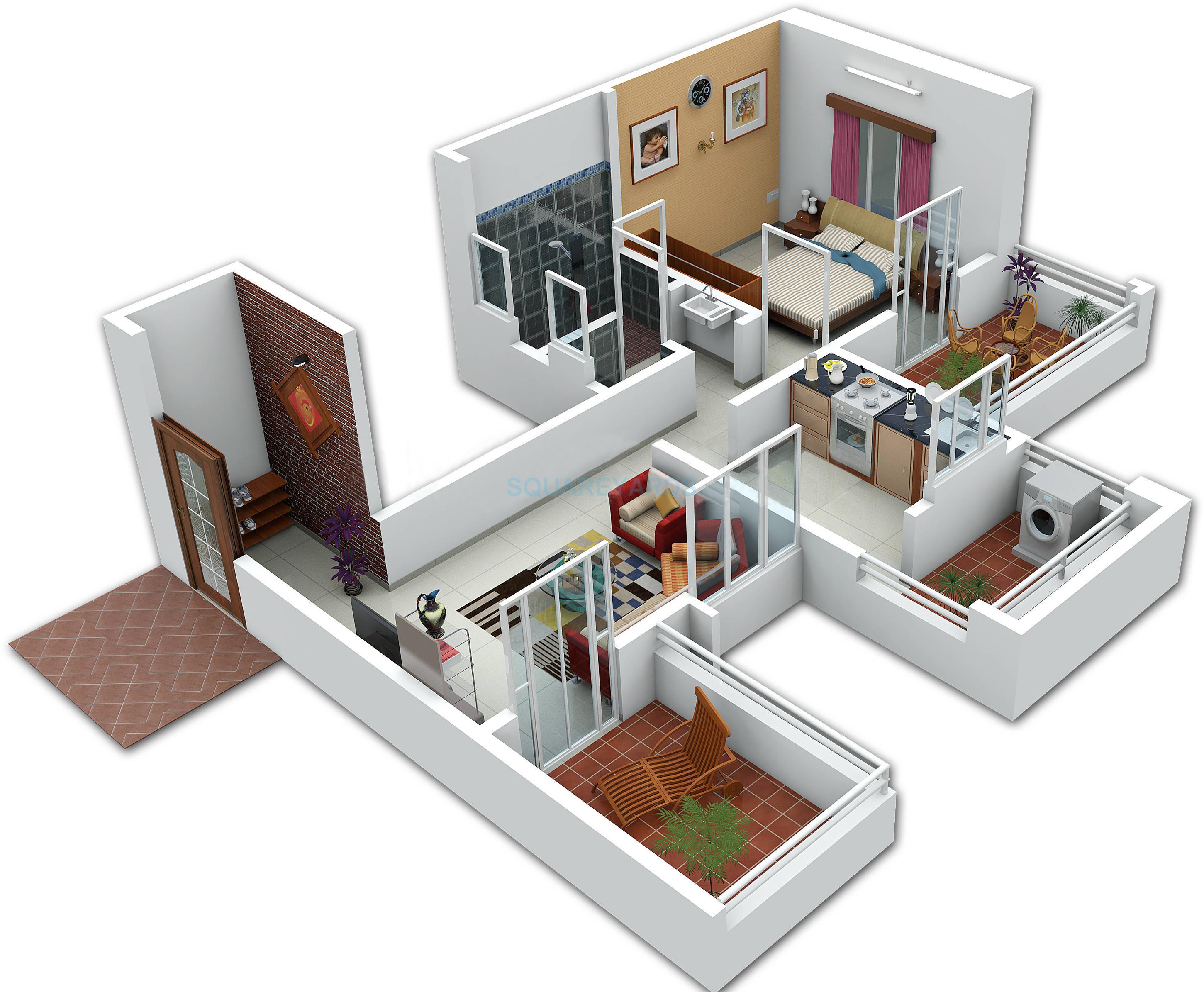 1 BHK 503 Sq. Ft. Apartment