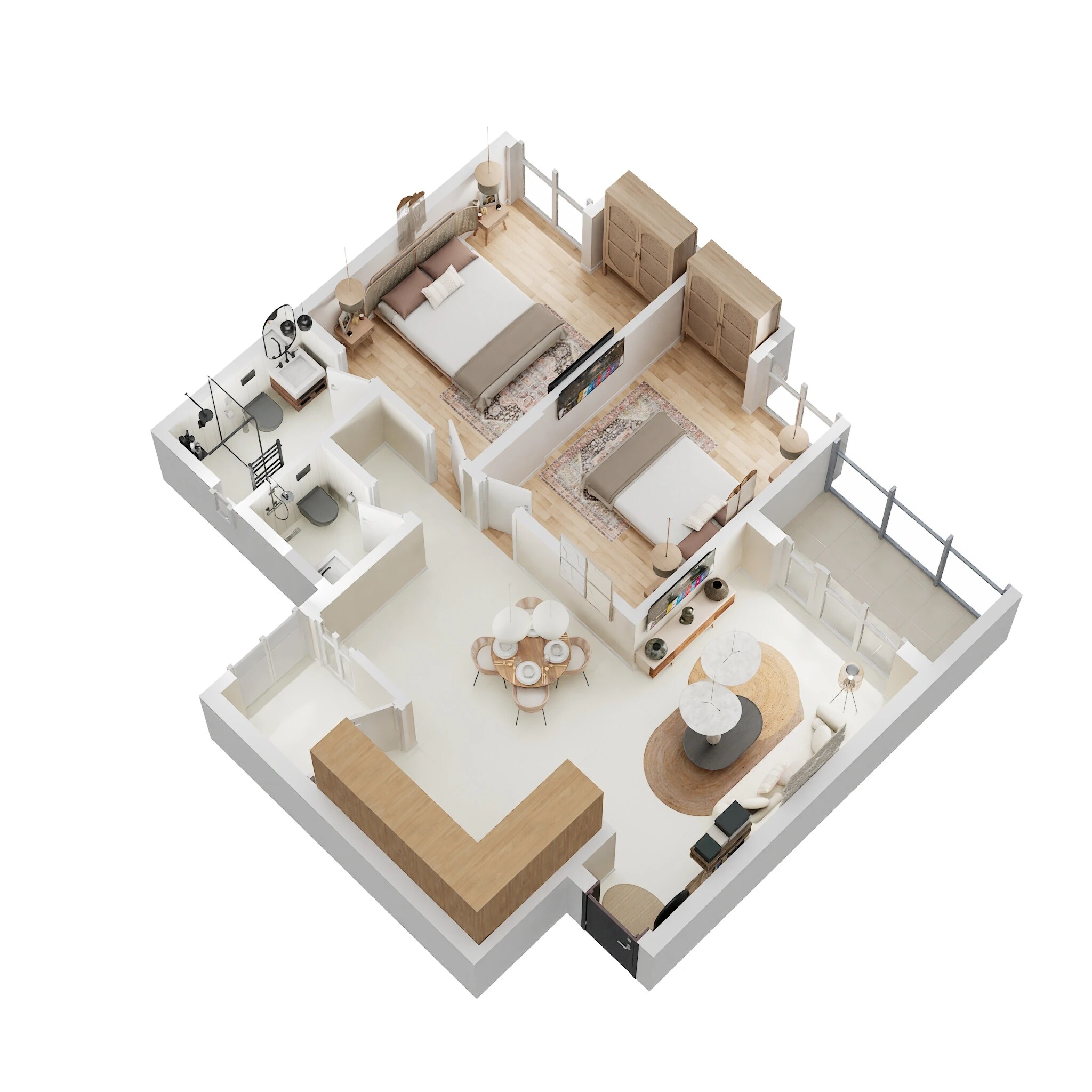 2 BHK 836 Sq. Ft. Apartment