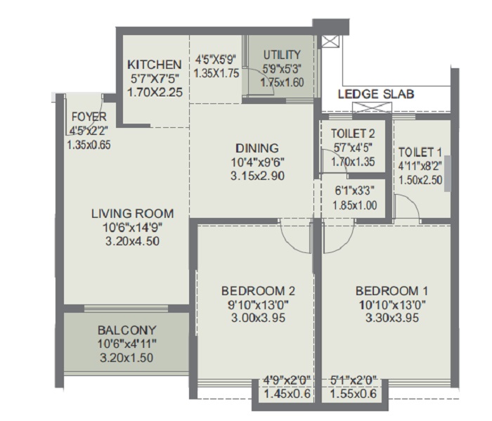 2 BHK 836 Sq. Ft. Apartment in Rohan Saroha