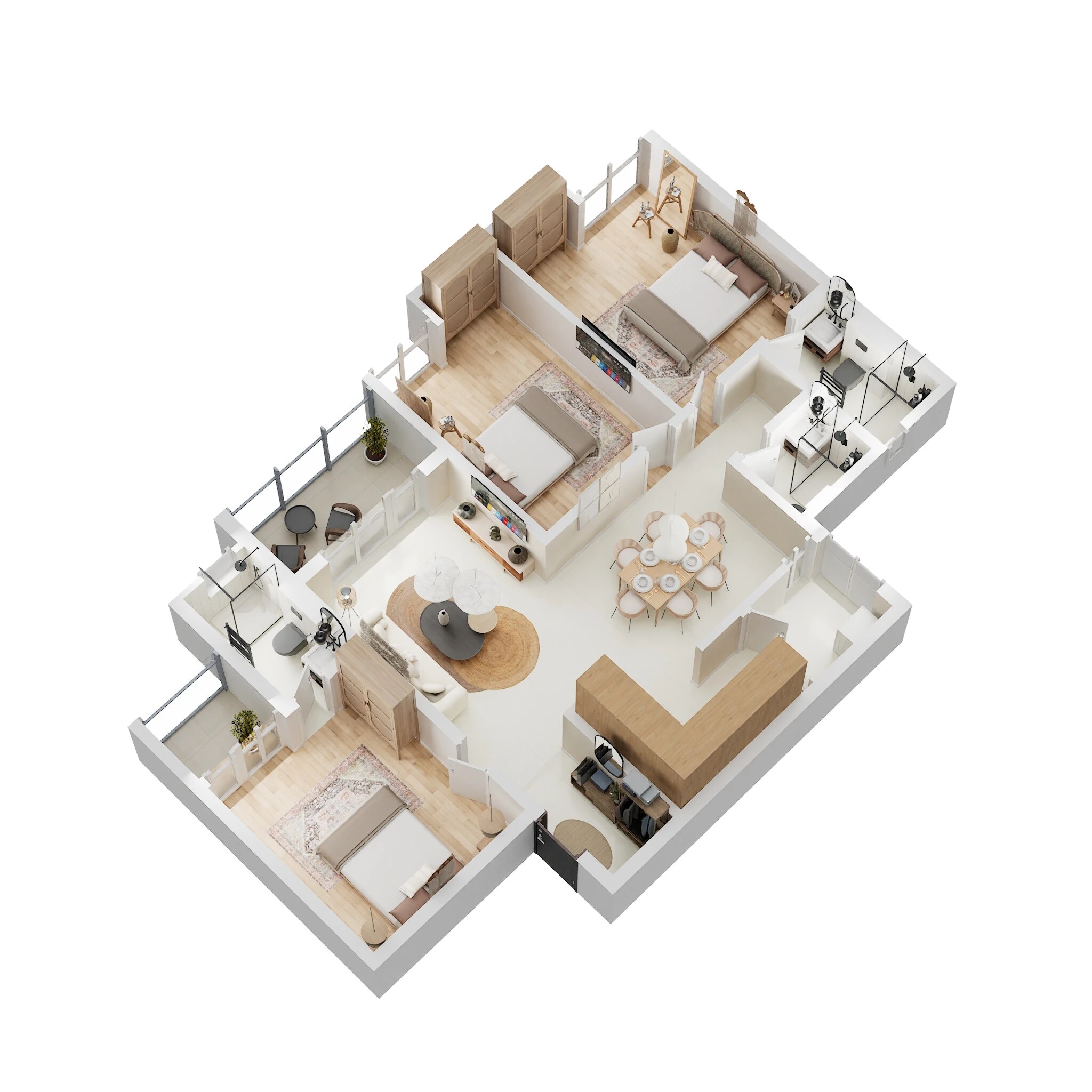 3 BHK 1049 Sq. Ft. Apartment