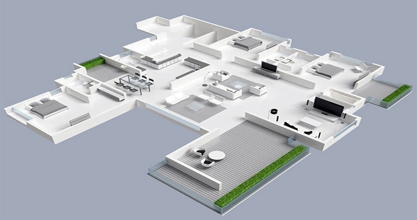 Floor plan of 3 BHK 3800 Sq. Ft. Apartment in Rohan Seher, Pune
