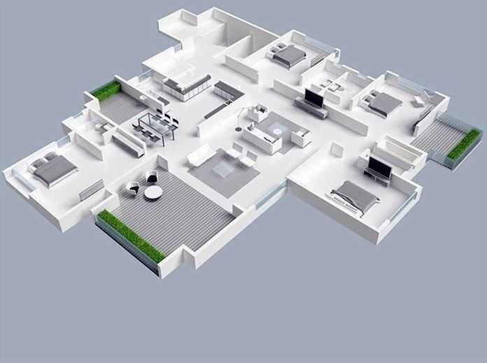 Floor plan of 4 BHK 4100 Sq. Ft. Apartment in Rohan Seher, Pune
