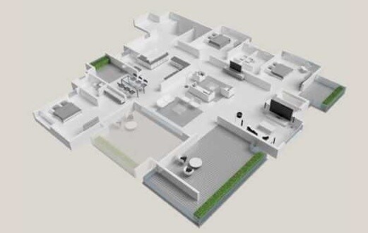 Floor plan of 4 BHK 4200 Sq. Ft. Apartment in Rohan Seher, Pune