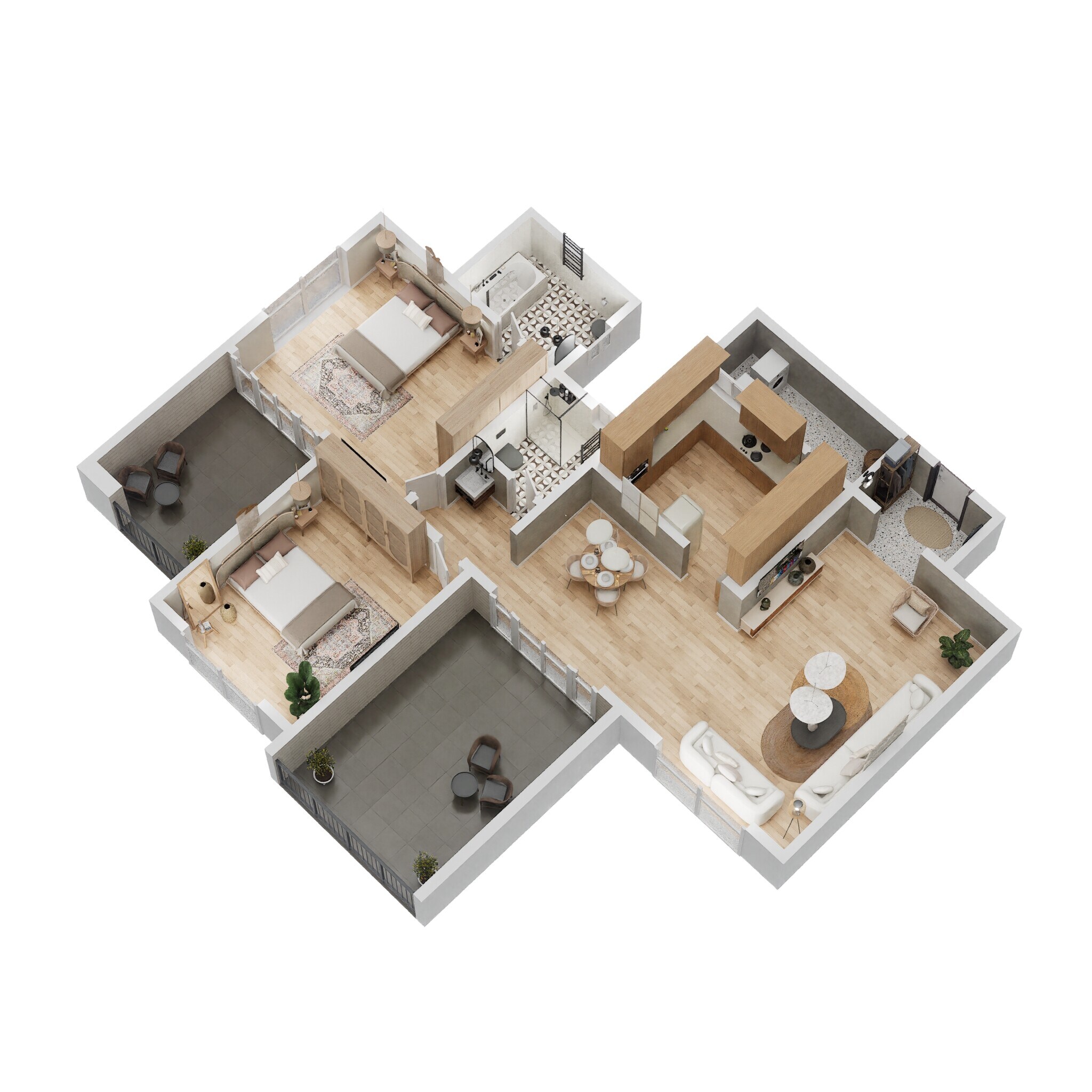 Floor plan of 2 BHK 1346 Sq. Ft. Apartment in Rohan Tarang, Pune