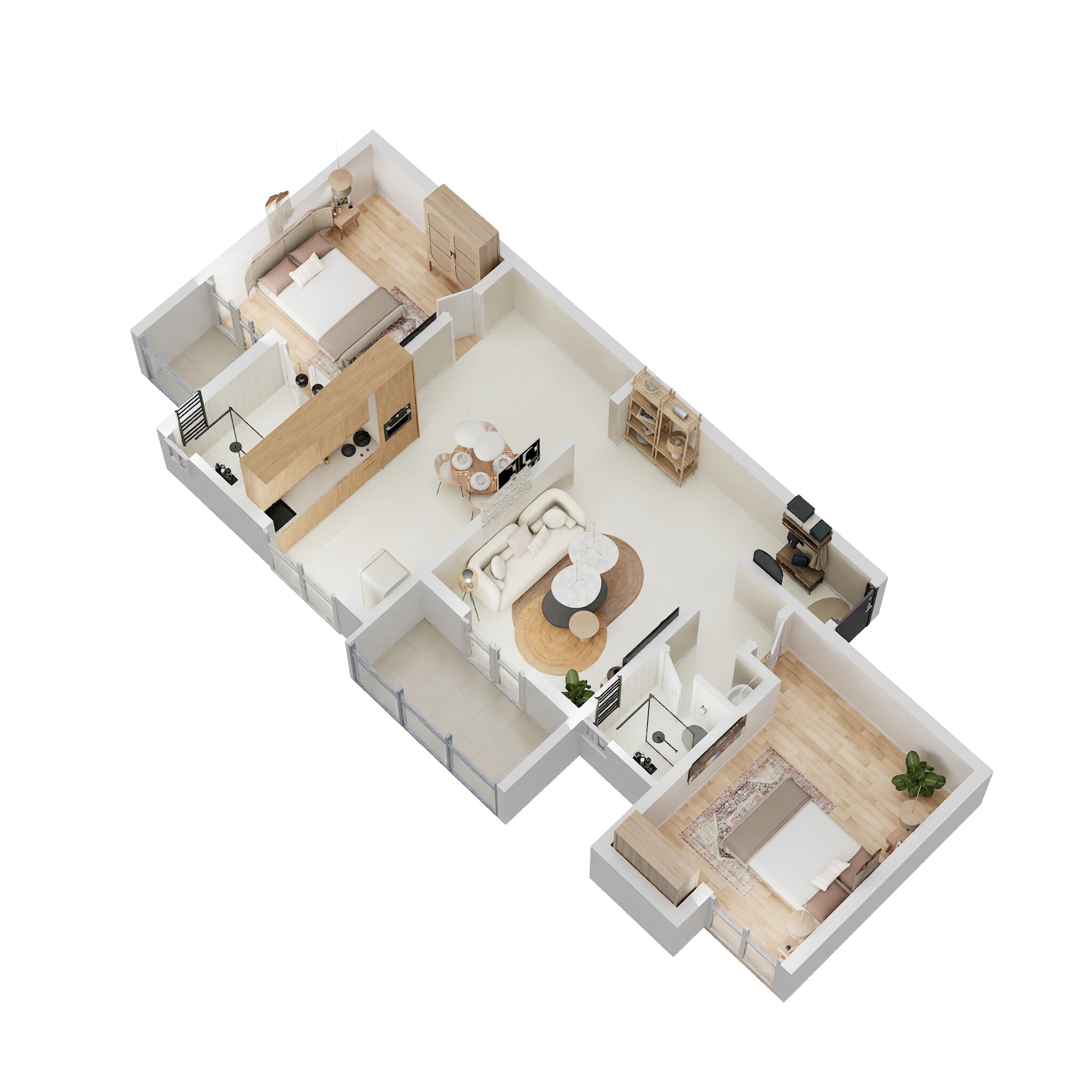 2 BHK 696 Sq. Ft. Apartment