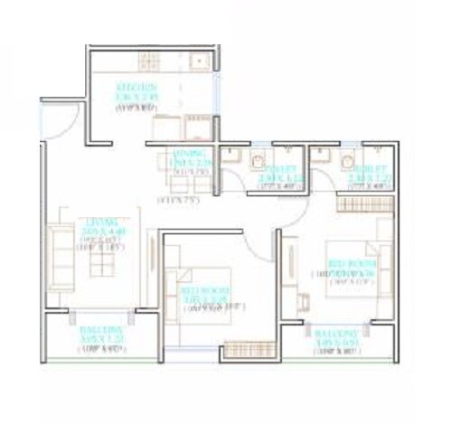  2 BHK Apartment at Roshan Milestone, Mumbai Bangalore Highway – for Sale