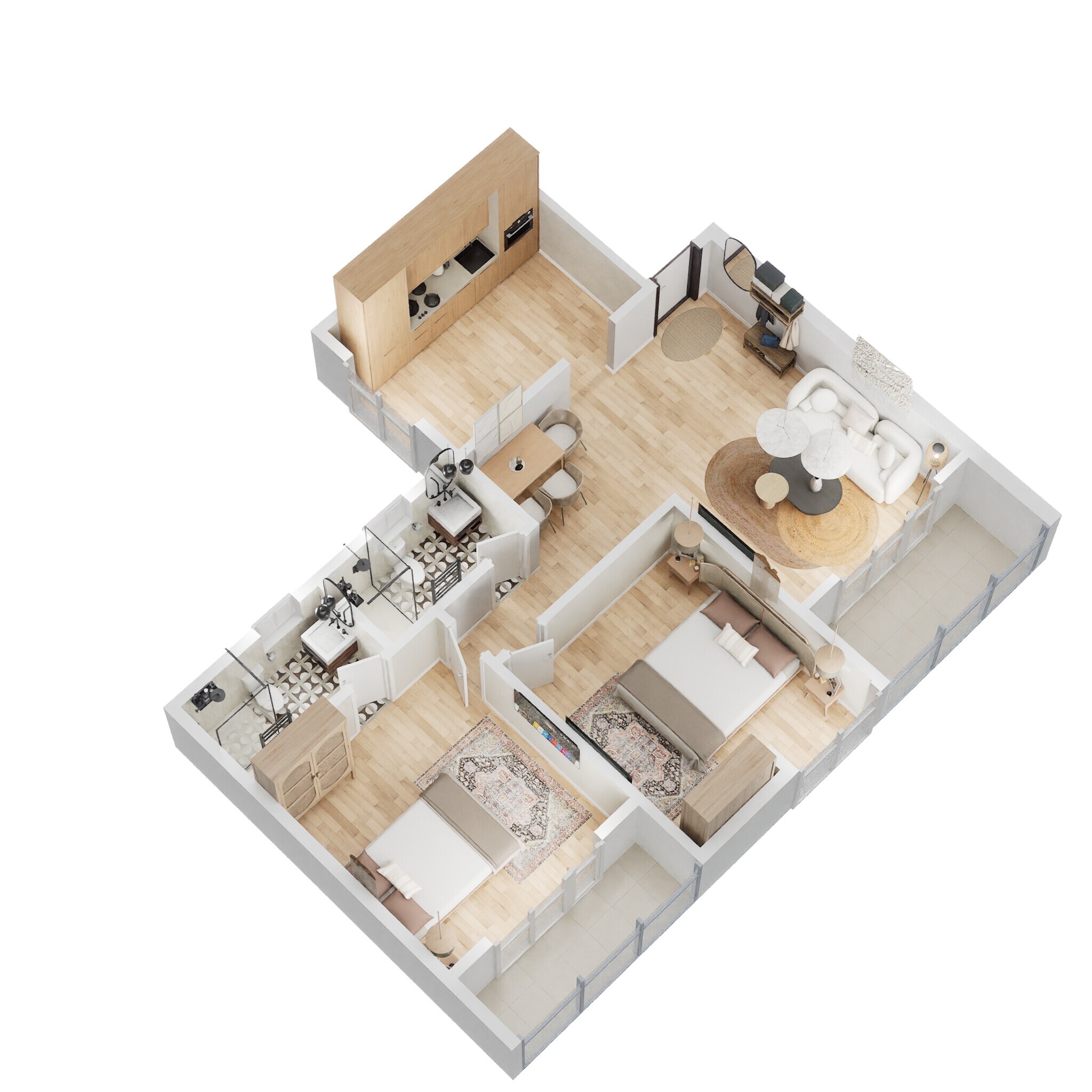 2 BHK 680 Sq. Ft. Apartment