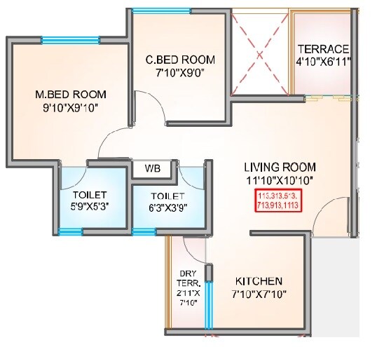 2 BHK 354 Sq. Ft. Apartment