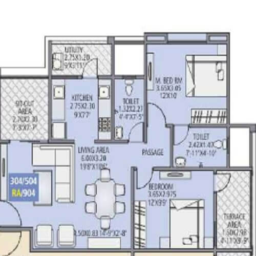 2 BHK 646 Sq. Ft. Apartment