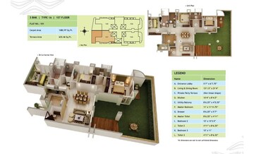  3 BHK Apartment at Rucha Vantage, Baner – for Rent