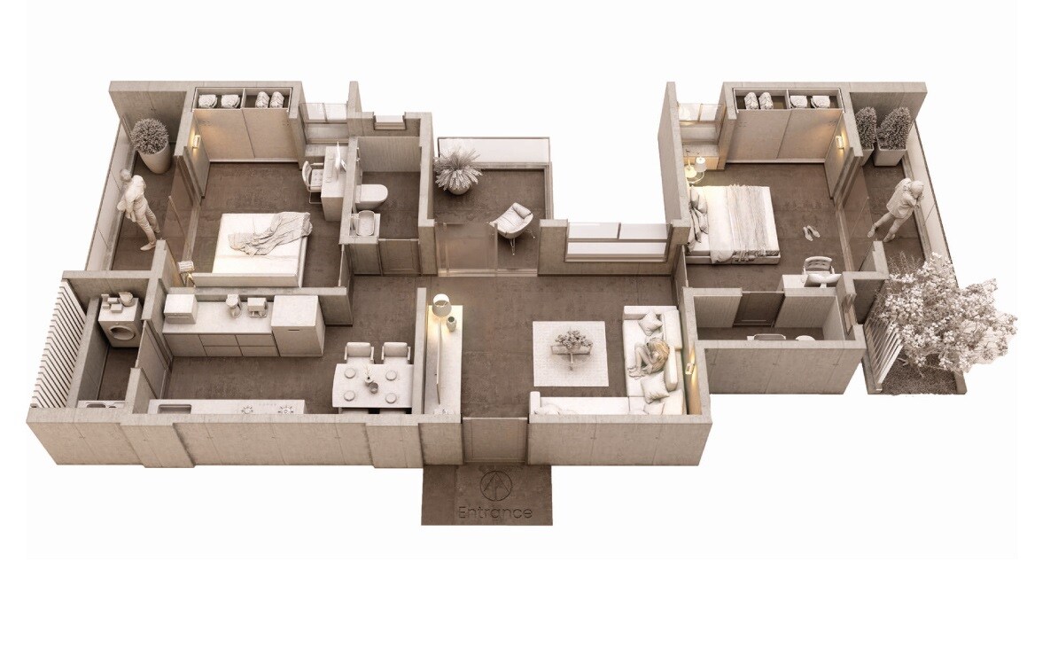 2 BHK 636 Sq. Ft. Apartment