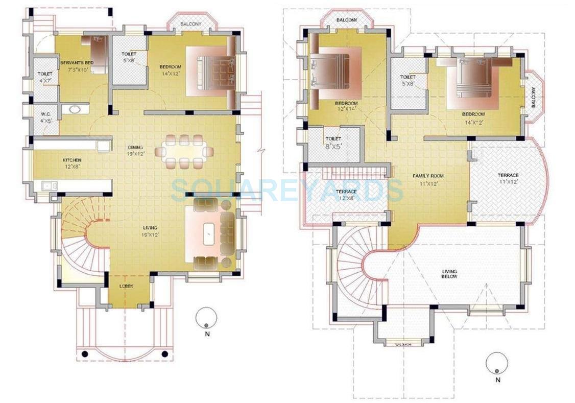 Floor plan of 3 BHK 2716 Sq. Ft. Villa in Runwal Song Of Life County, Pune