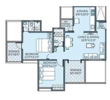  2 BHK Apartment at Saakaar Silvana Apartment, Kharadi – for Rent