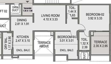  2 BHK Apartment at Saarrthi Savvy Homes 2, Bhagwan Nagar – for Rent