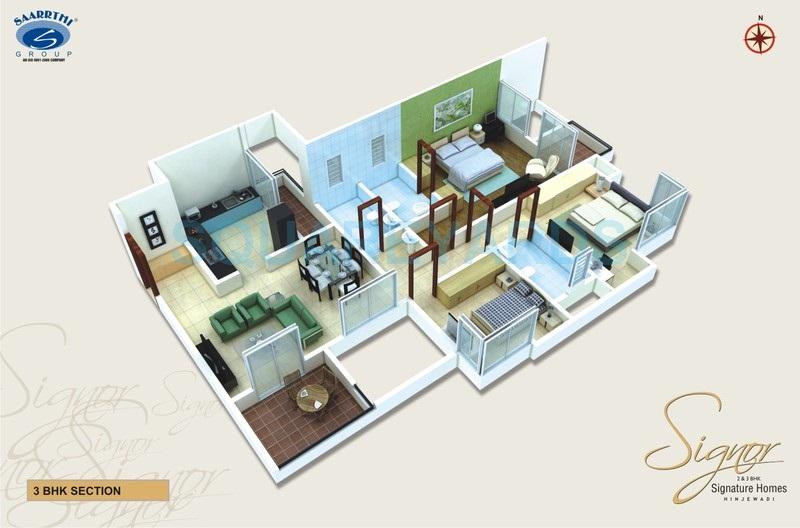 3 BHK 1368 Sq. Ft. Apartment